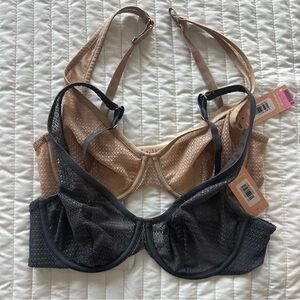 2 Thirdlove Nude Unlined Modern Mesh Scoop Lace Bra